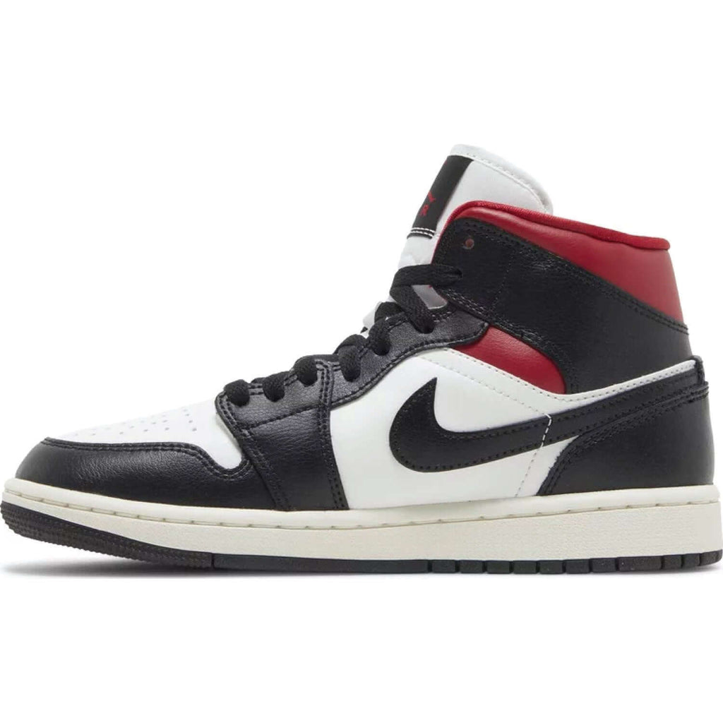 Wmns Air Jordan 1 Mid ‘Black Sail Gym Red’