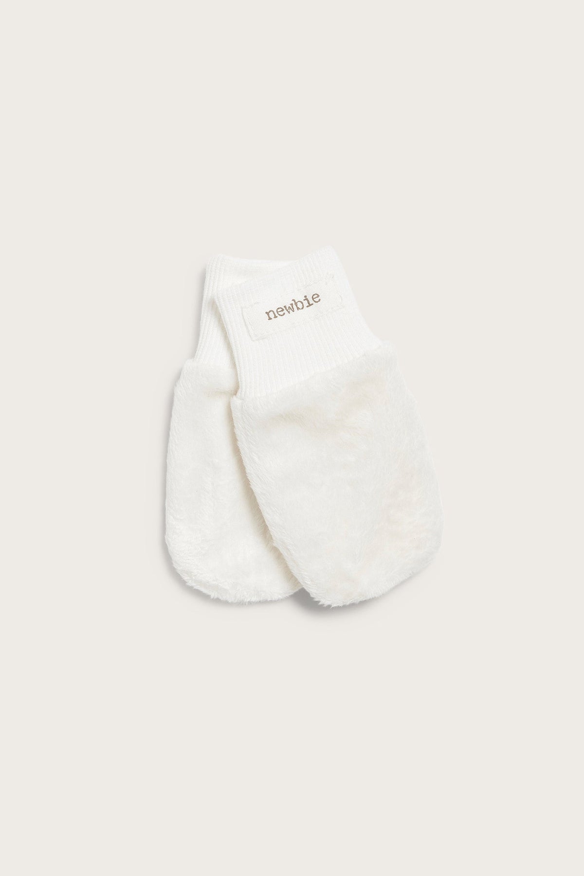 Newborn white anti-scratch mittens