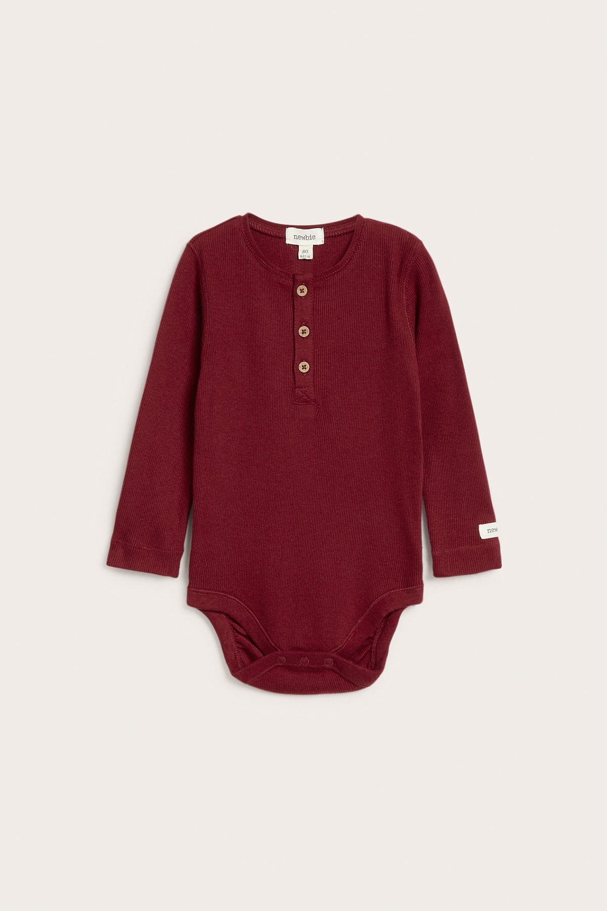 Baby red ribbed basic bodysuit