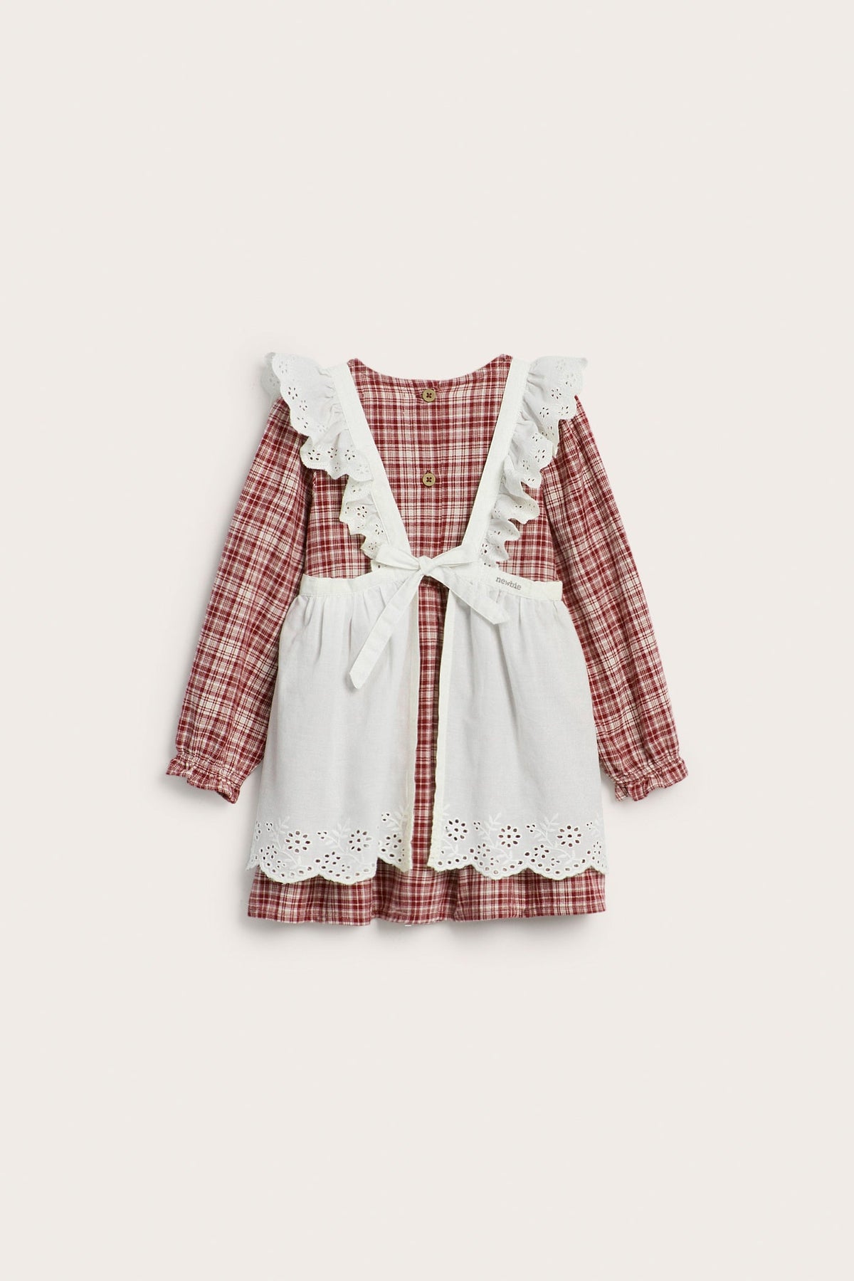 Baby red checked dress with apron