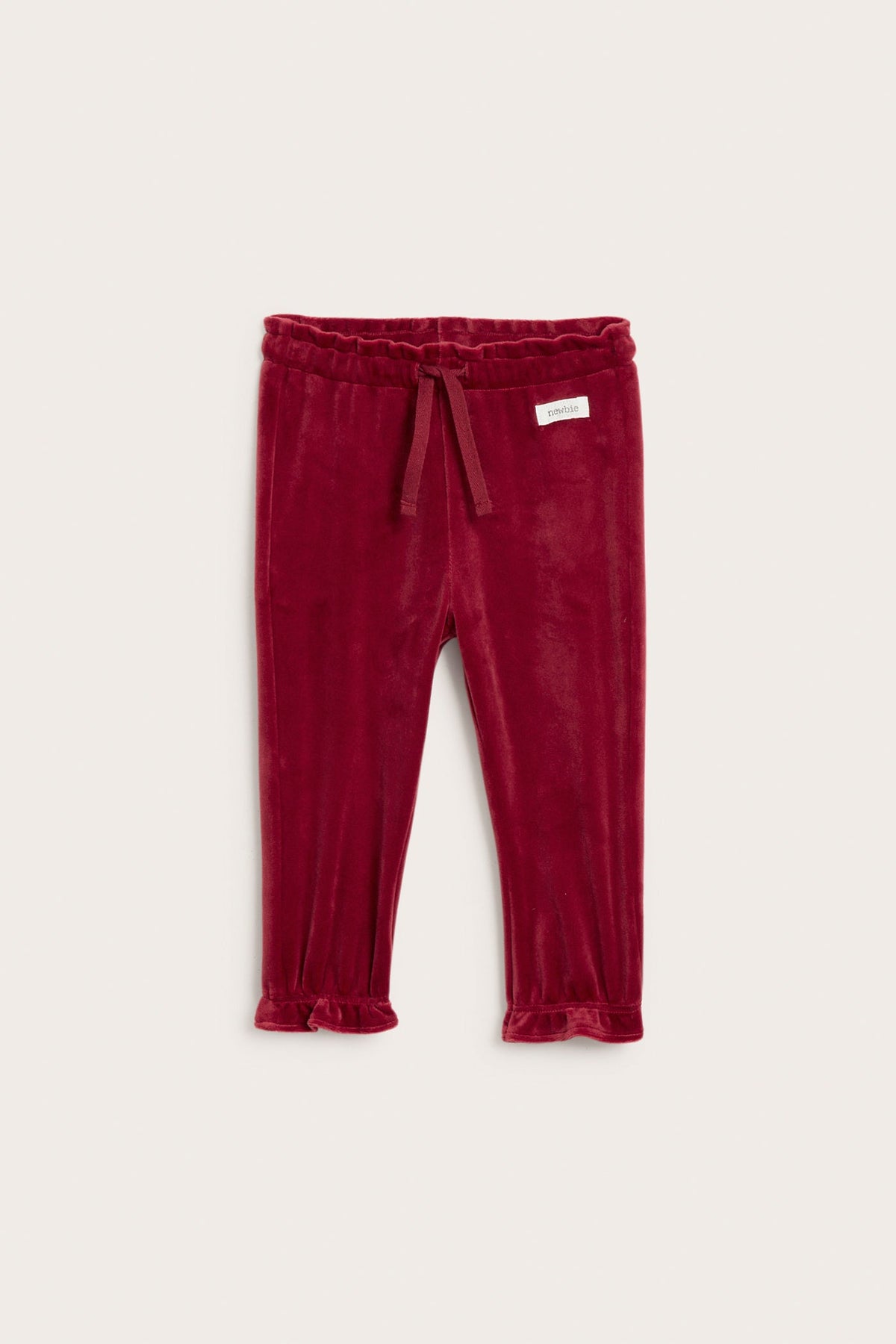 Baby red soft velour joggers