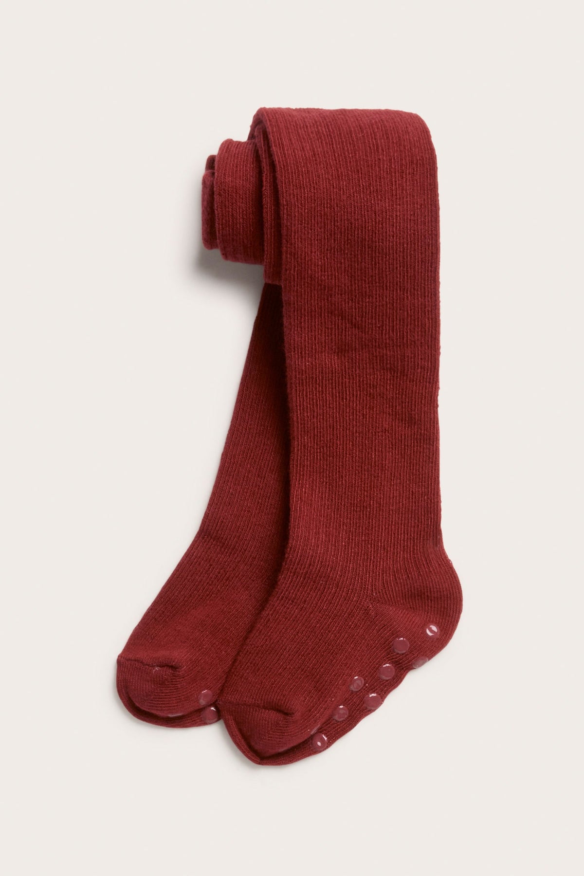 Baby red ribbed tights
