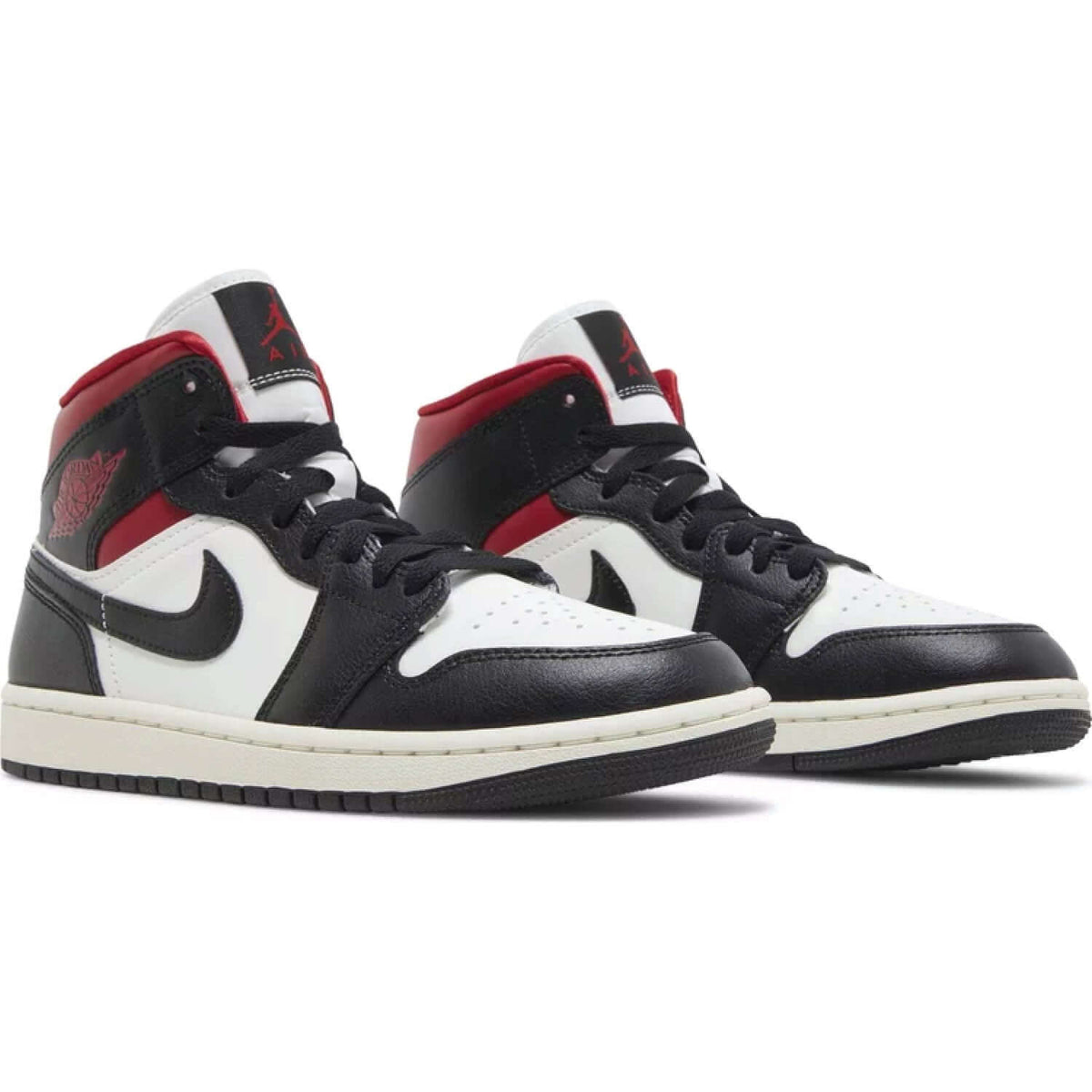 Wmns Air Jordan 1 Mid ‘Black Sail Gym Red’