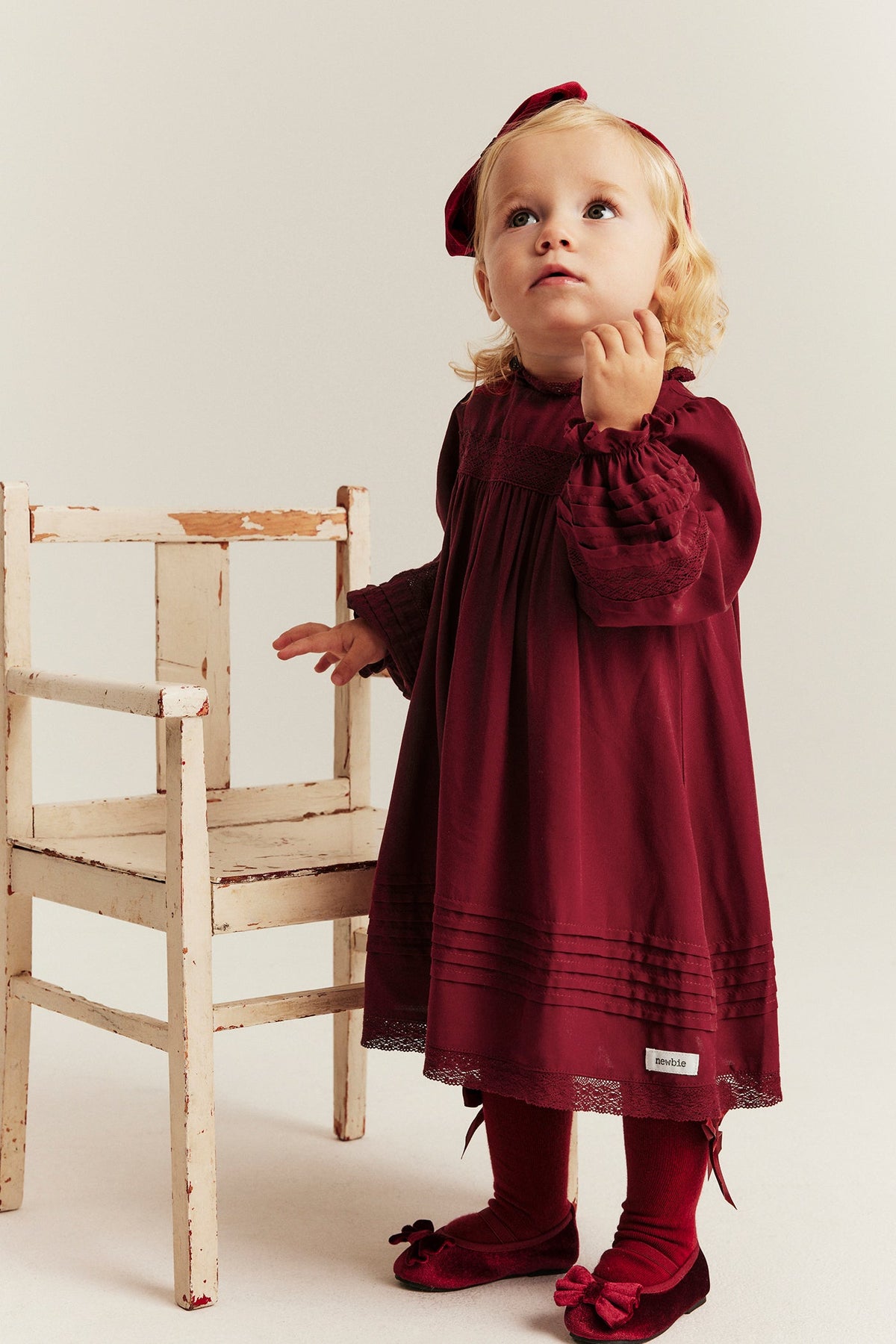 Baby red dress with lace