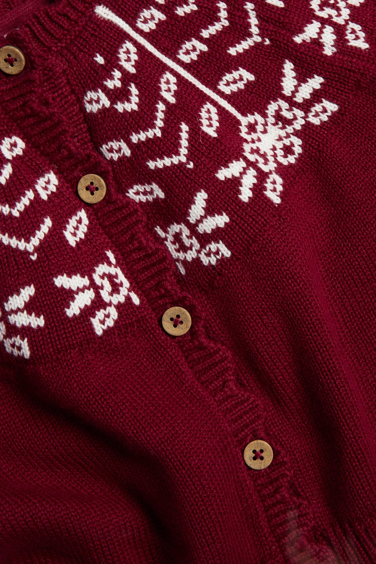 Baby red jacquard-knit Christmas cardigan