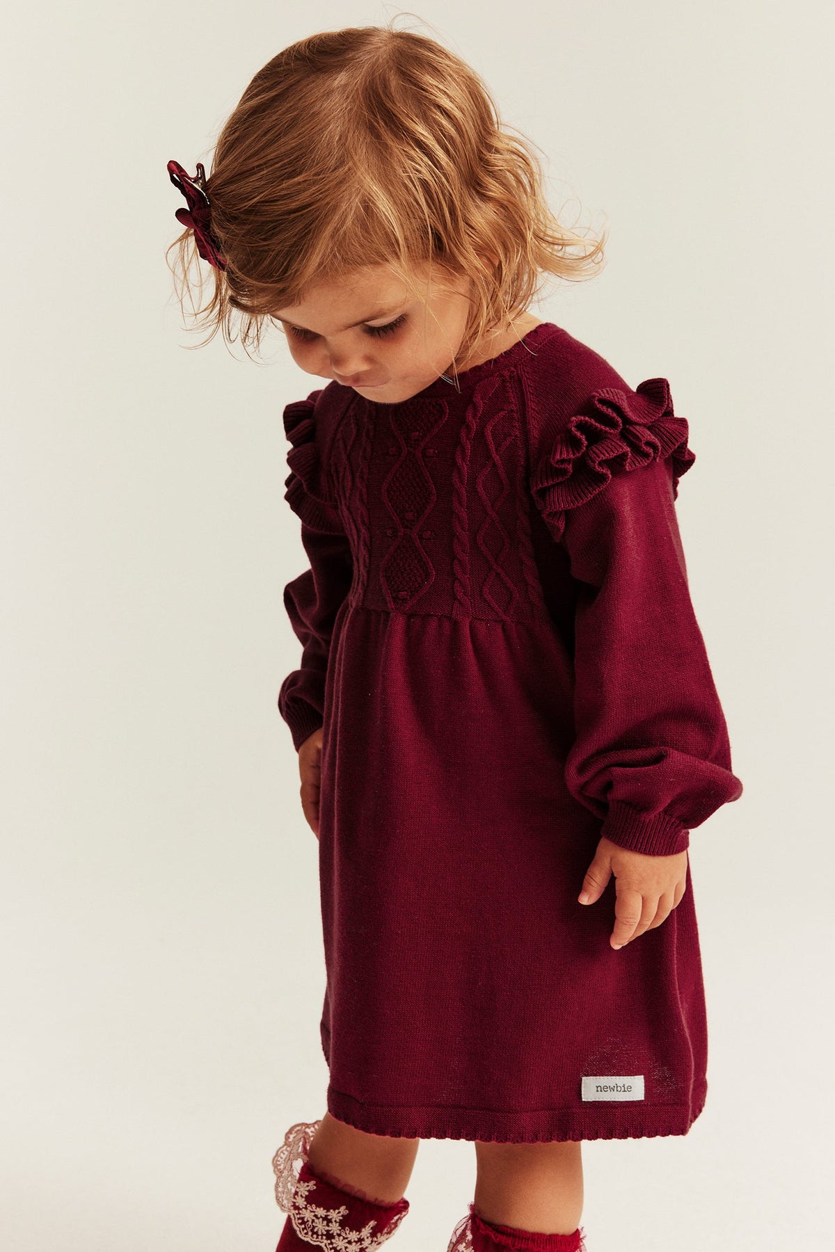 Baby red christmas dress with frills