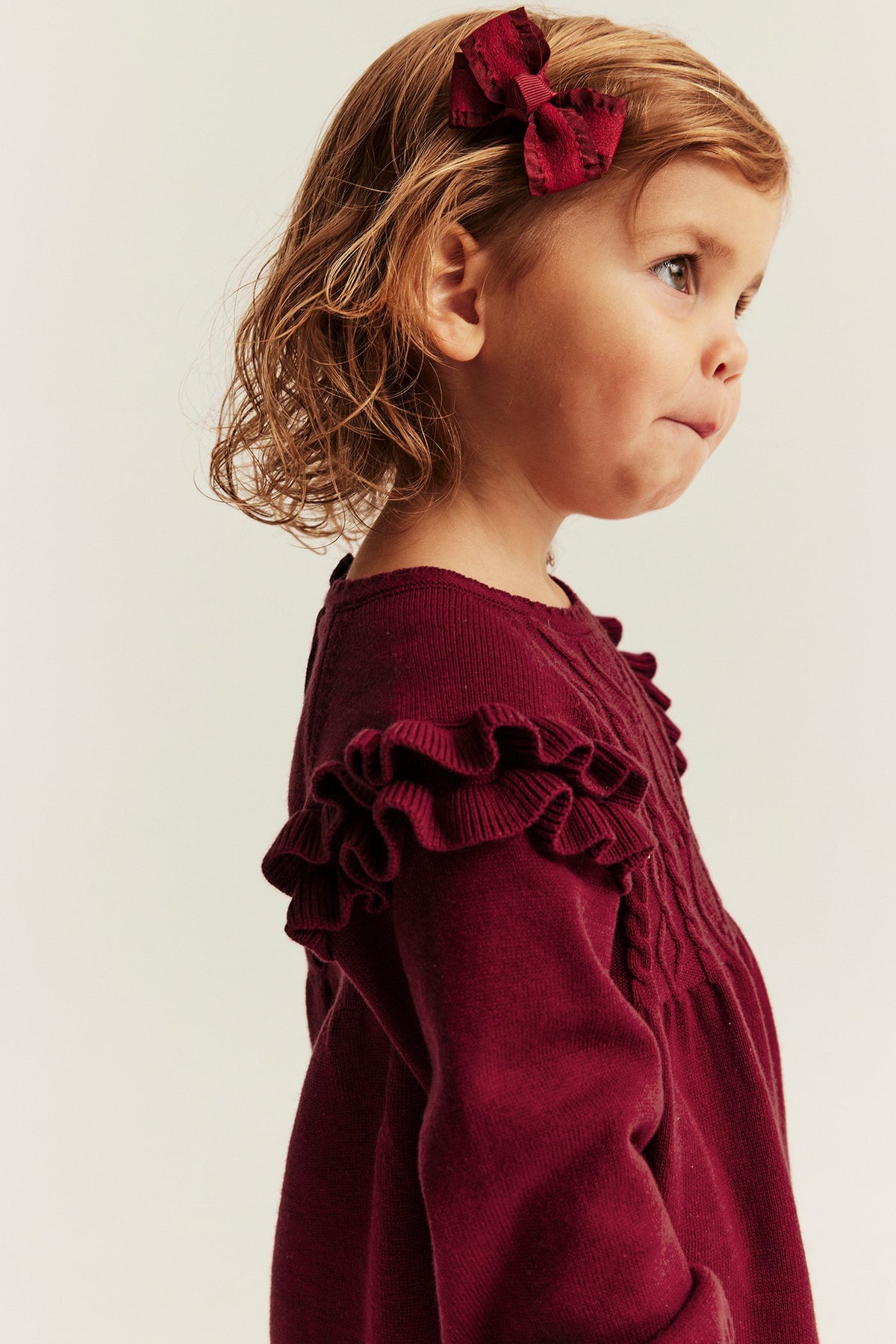 Baby red christmas dress with frills