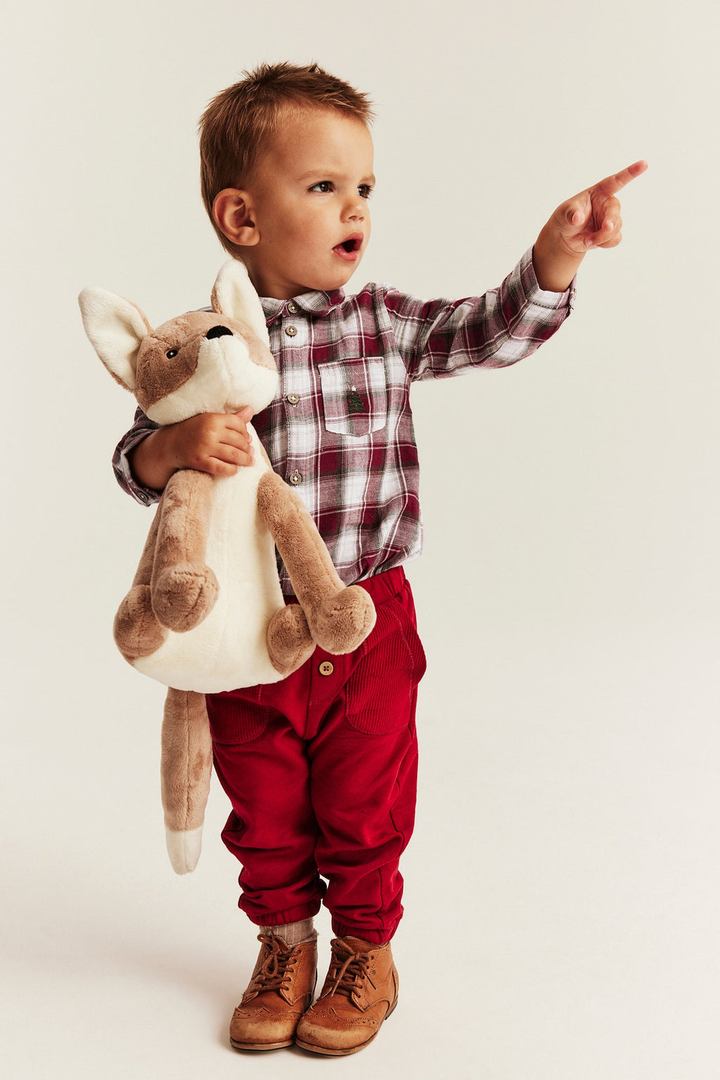 Baby red & white checked shirt bodysuit