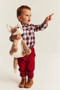 Baby red & white checked shirt bodysuit