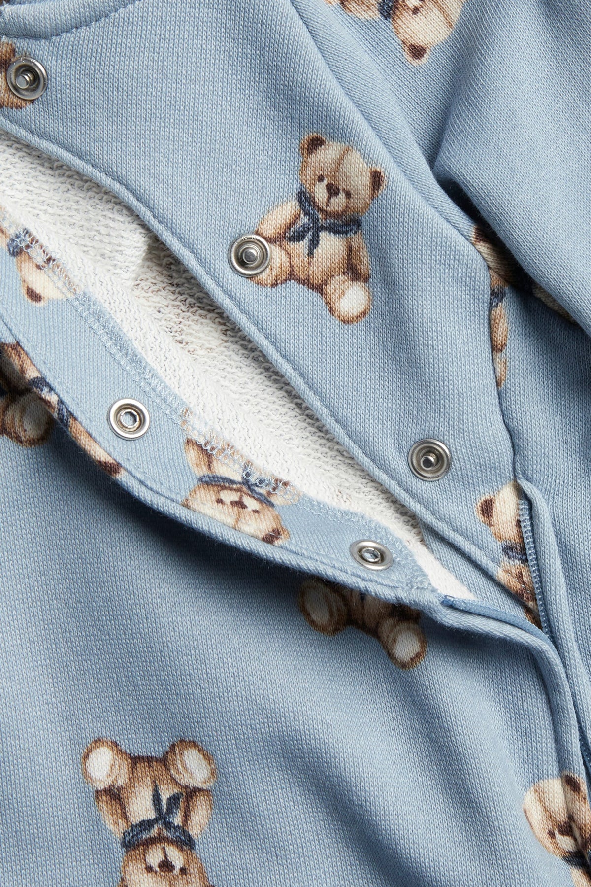 Baby blue jumpsuit with teddy bears