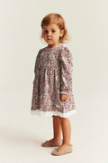 Baby red & white floral Christmas dress with lace