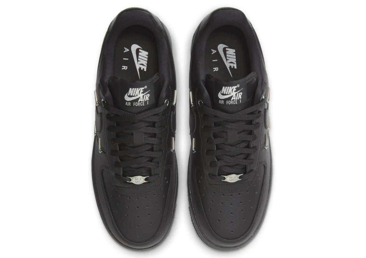 Nike Air Force 1 Low Black Silver Mini Swoosh