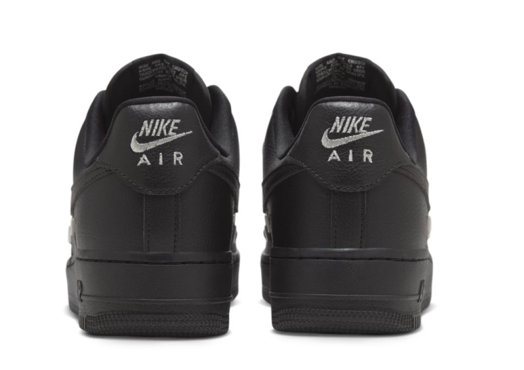 Nike Air Force 1 Low Black Silver Mini Swoosh