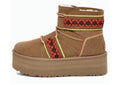 UGG Classic Mini ii Braid Platform Suede Chestnut Women's