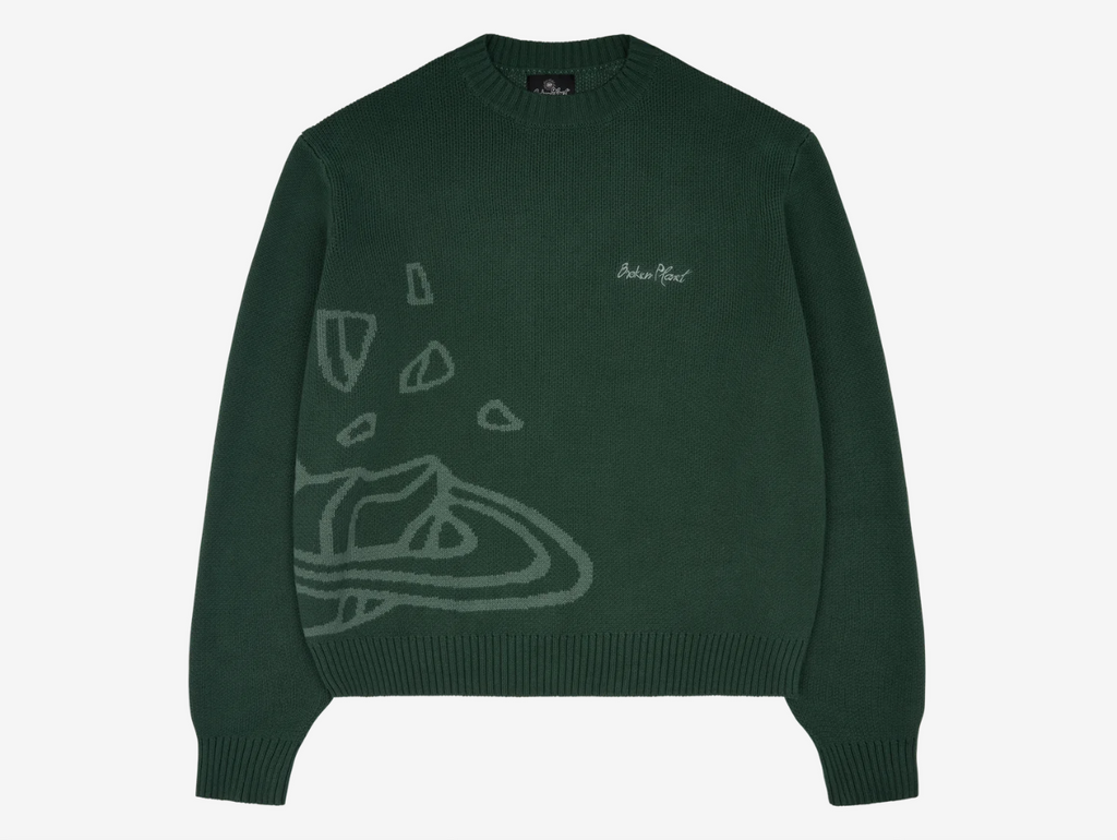 Broken Planet Knit Sweater Forest Green