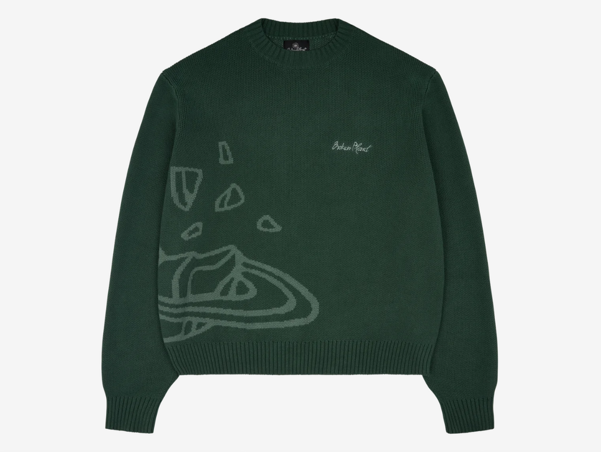 Broken Planet Knit Sweater Forest Green