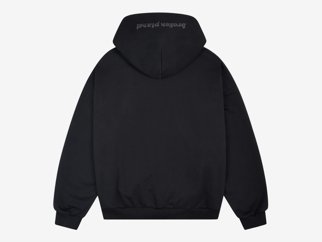 Broken Planet Zip-Up Hoodie Midnight Black