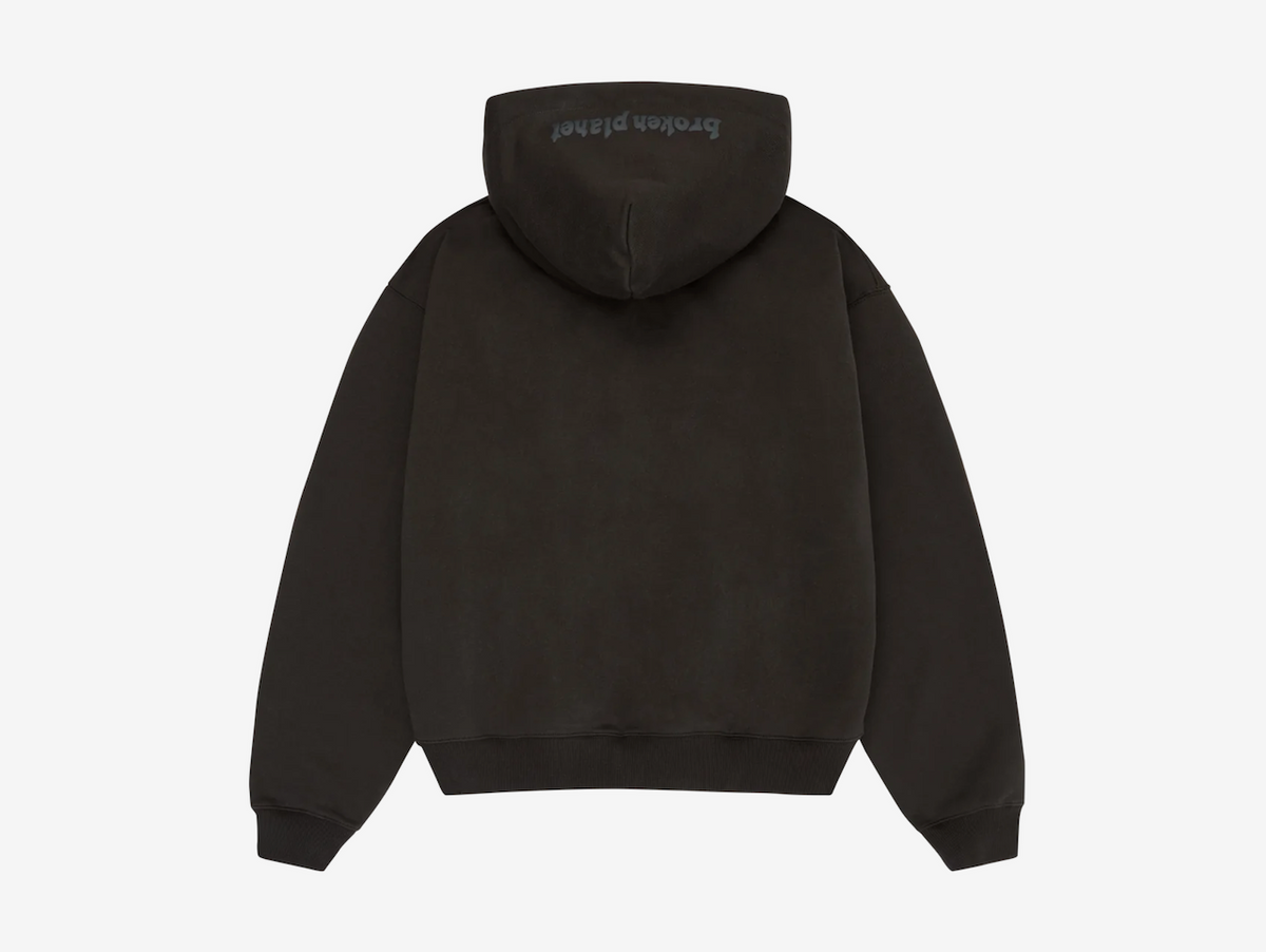 Broken Planet Zip-Up Hoodie Black