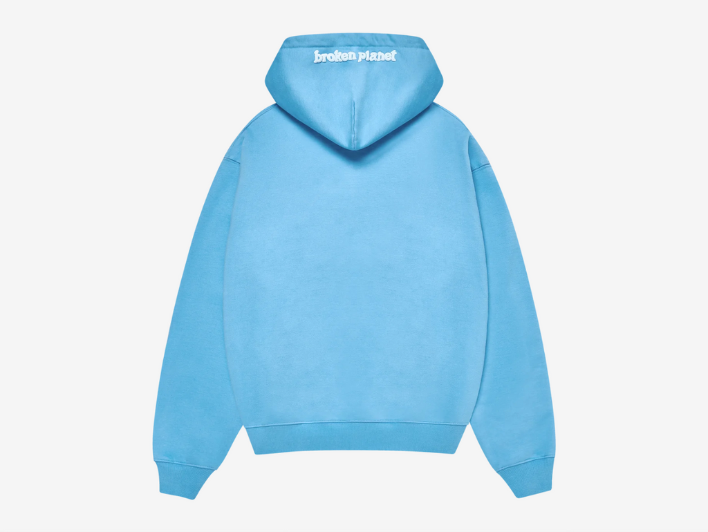 Broken Planet Zip-Up Hoodie Light Blue