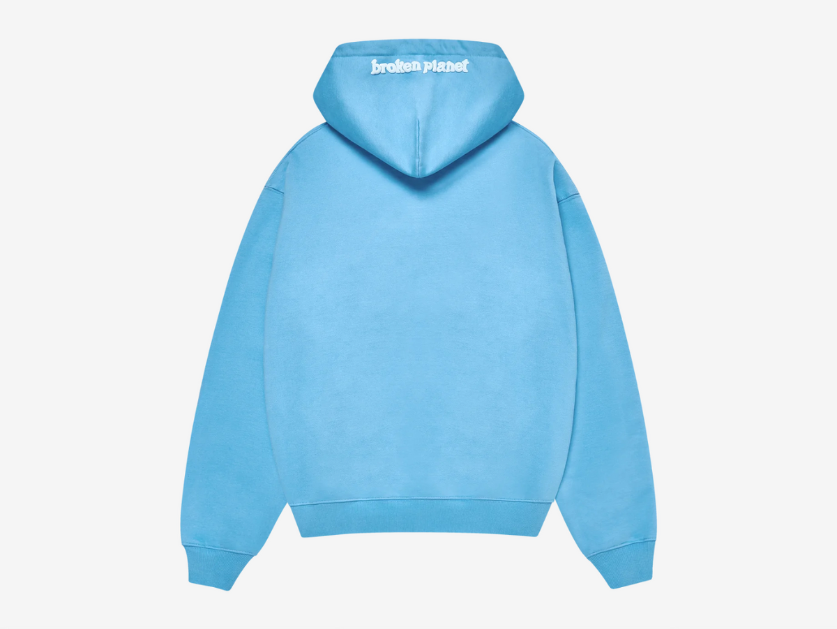 Broken Planet Zip-Up Hoodie Light Blue