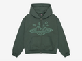 Broken Planet Zip-Up Hoodie Emerald Green