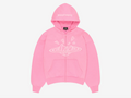 Broken Planet Zip-Up Hoodie Candy Pink