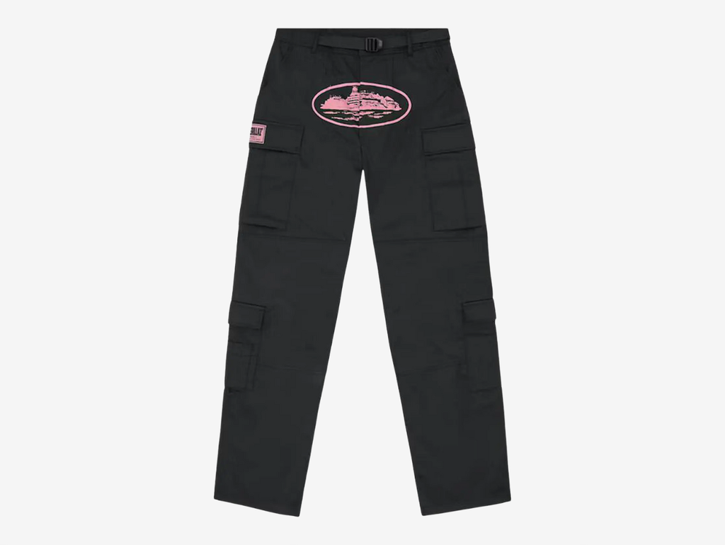 Corteiz Alcatraz Cargo Trousers Black Pink