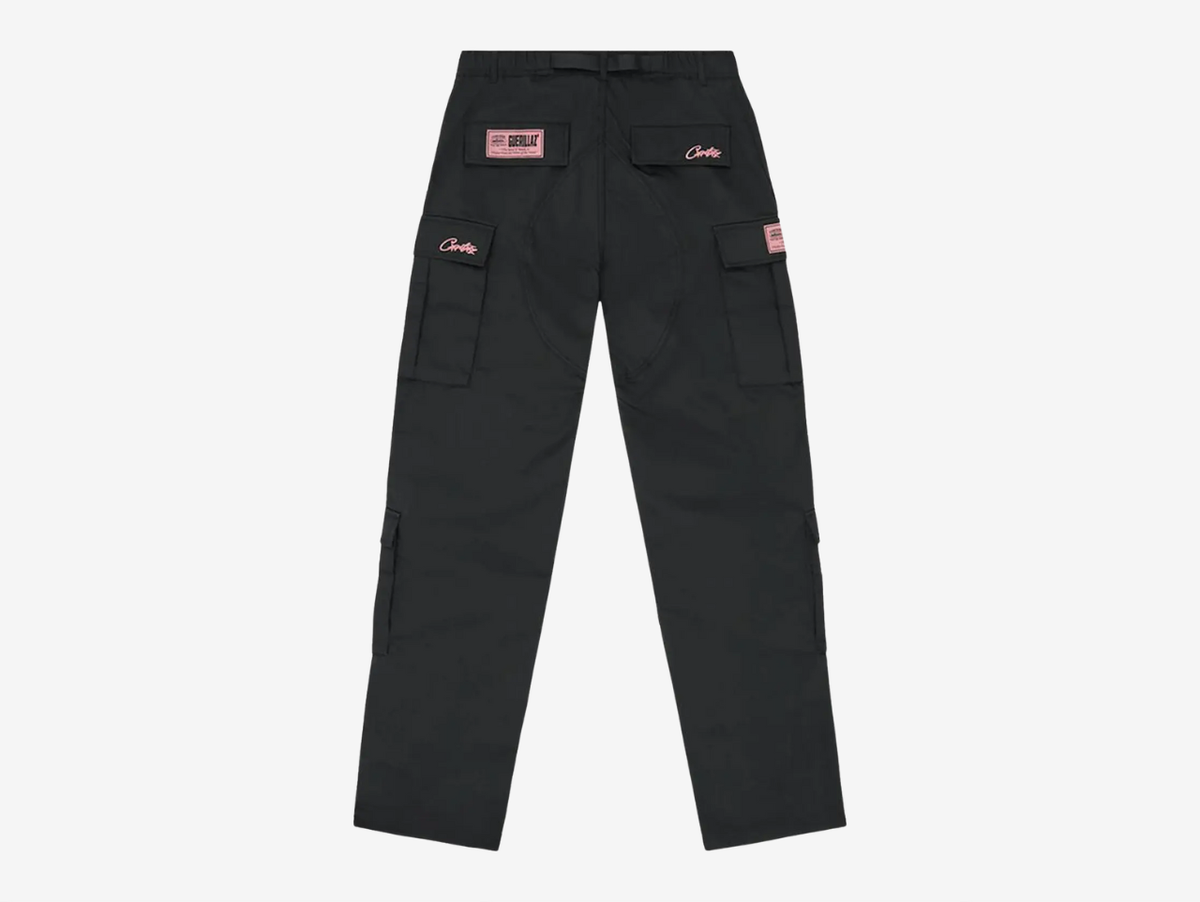 Corteiz Alcatraz Cargo Trousers Black Pink