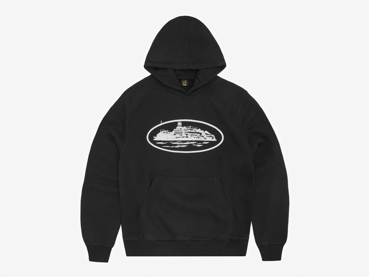 Corteiz Alcatraz Hoodie Black White