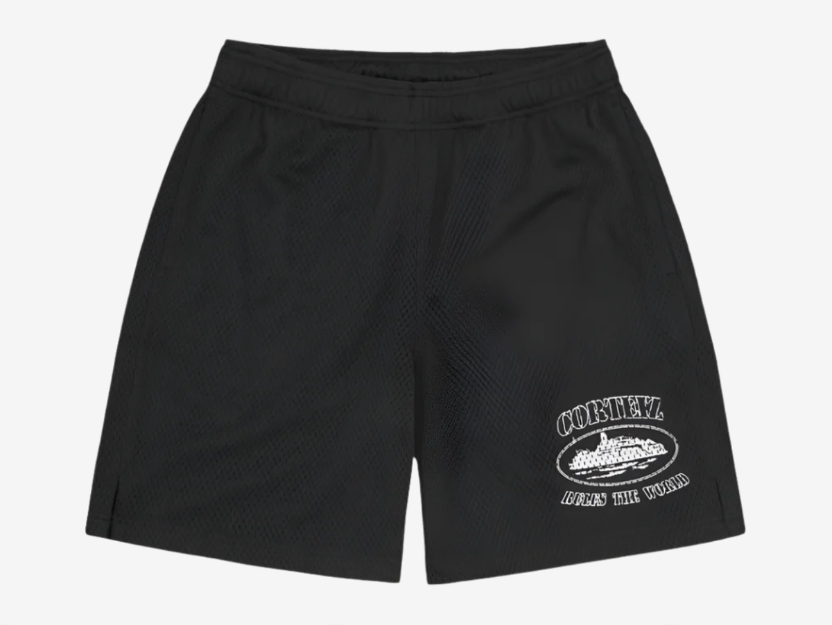 Corteiz Alcatraz Mesh Shorts Black White