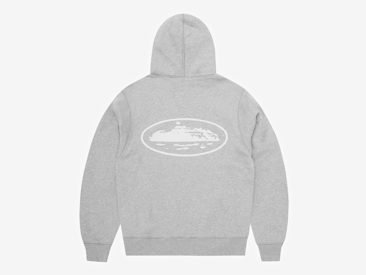 Corteiz Island Zip-Up Hoodie Heather Grey