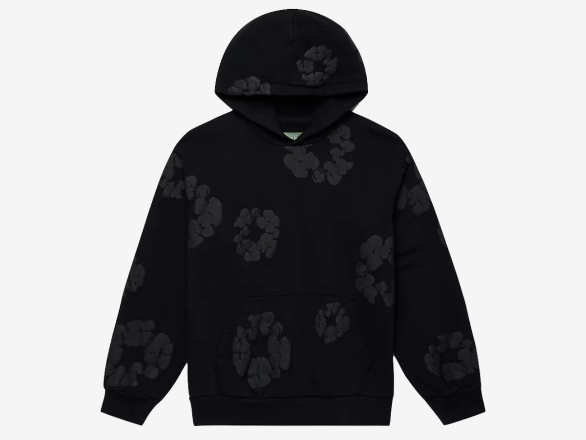 Denim Tears Cotton Wreath Hoodie Monochrome Black