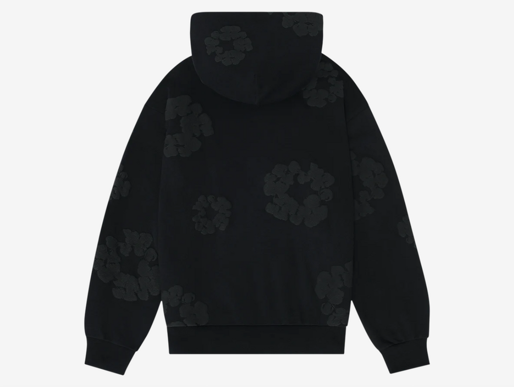 Denim Tears Cotton Wreath Hoodie Monochrome Black