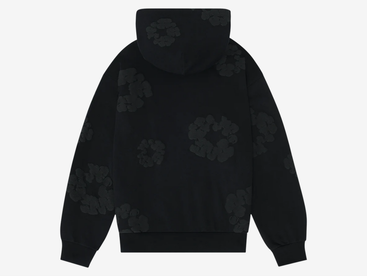 Denim Tears Cotton Wreath Hoodie Monochrome Black
