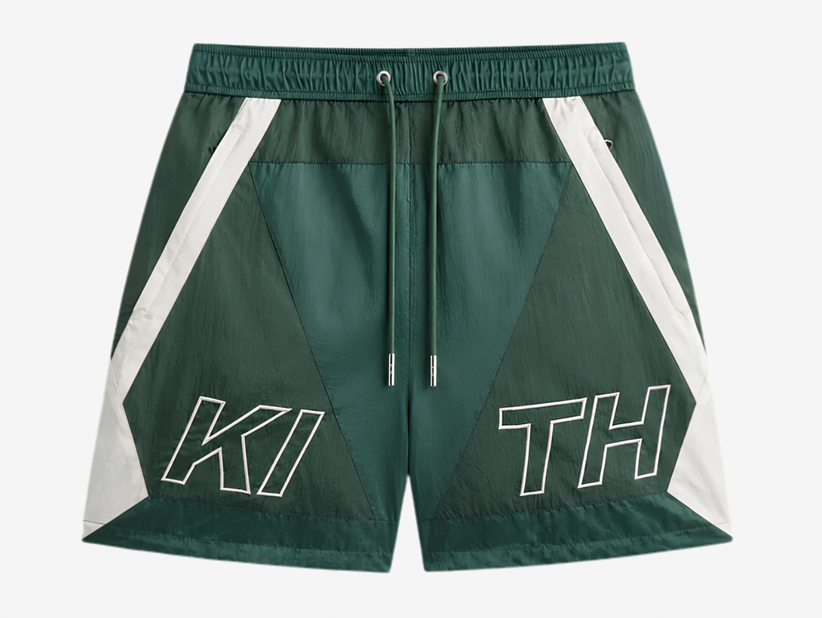 Kith Washed Nylon Turbo Shorts Chronicle Dark Green