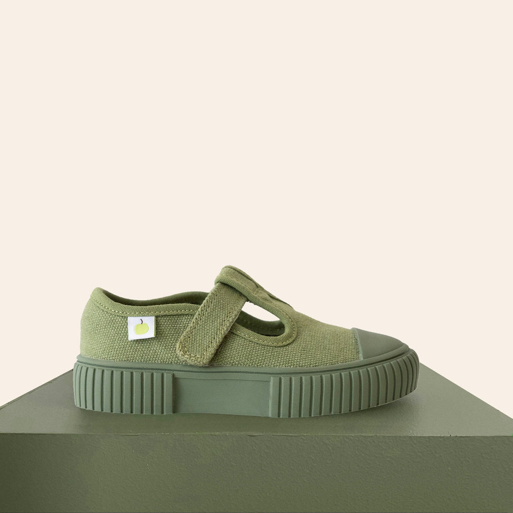 Organic Cotton Mary Jane - Khaki