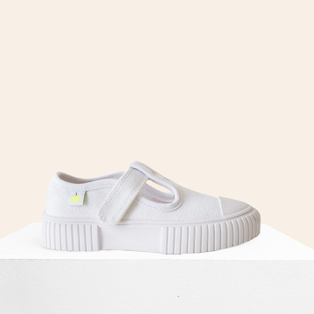 Organic Cotton Mary Jane - White