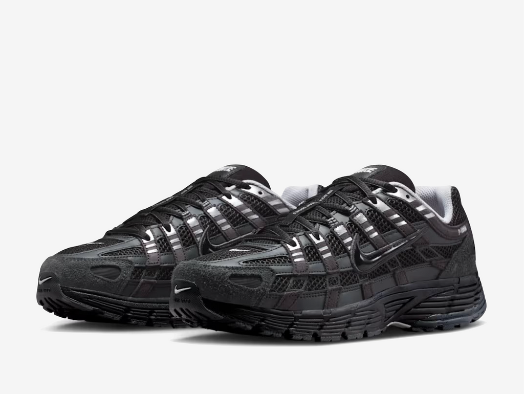 Nike P-6000 Black Suede Anthracite Metallic Silver