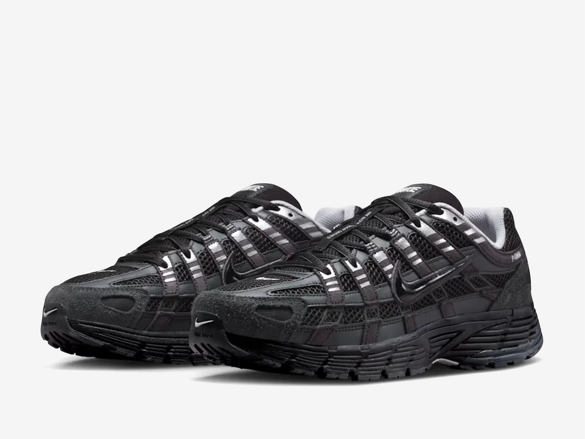 Nike P-6000 Black Suede Anthracite Metallic Silver