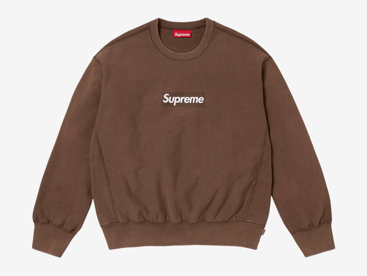 Supreme Cracked Box Logo Crewneck Brown