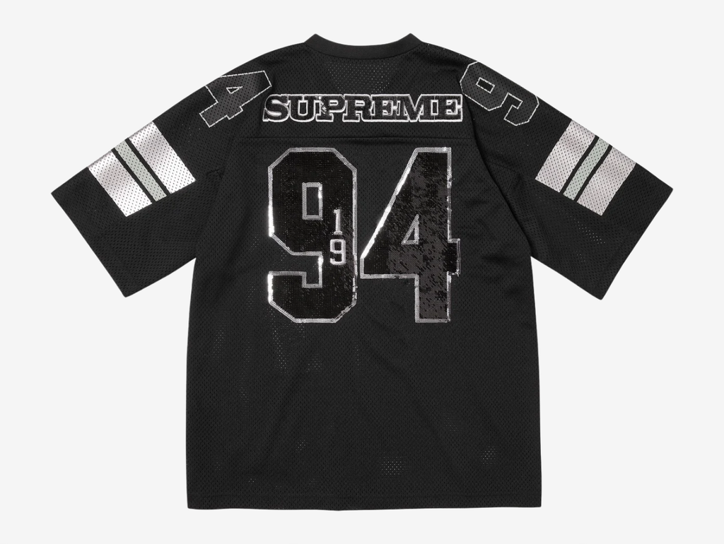 Supreme Sequin Football Jersey Black