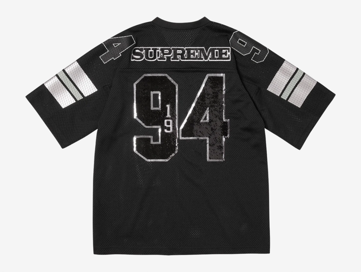 Supreme Sequin Football Jersey Black