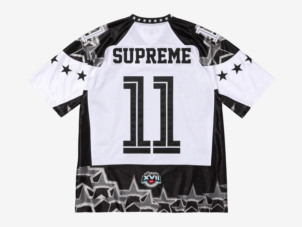 Supreme Stars Football Jersey Black White