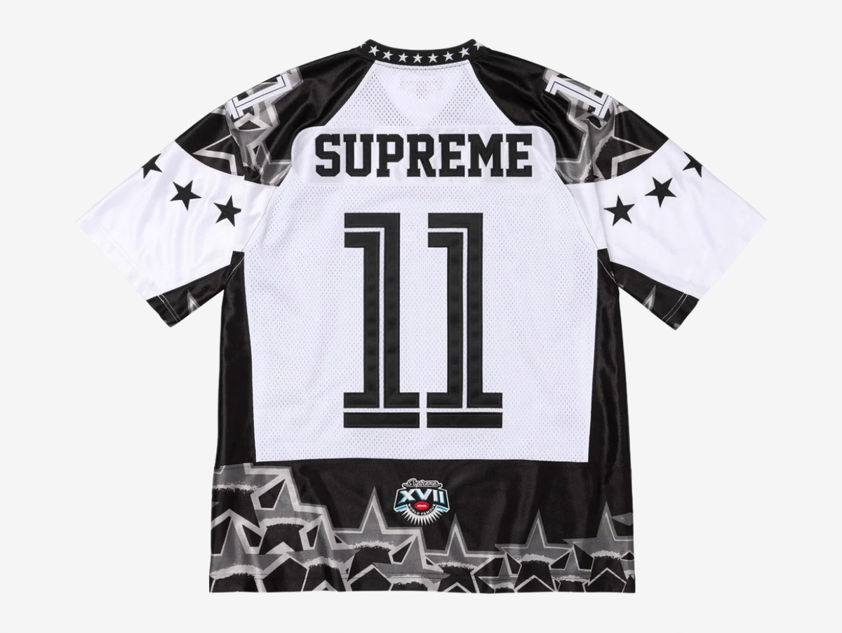 Supreme Stars Football Jersey Black White