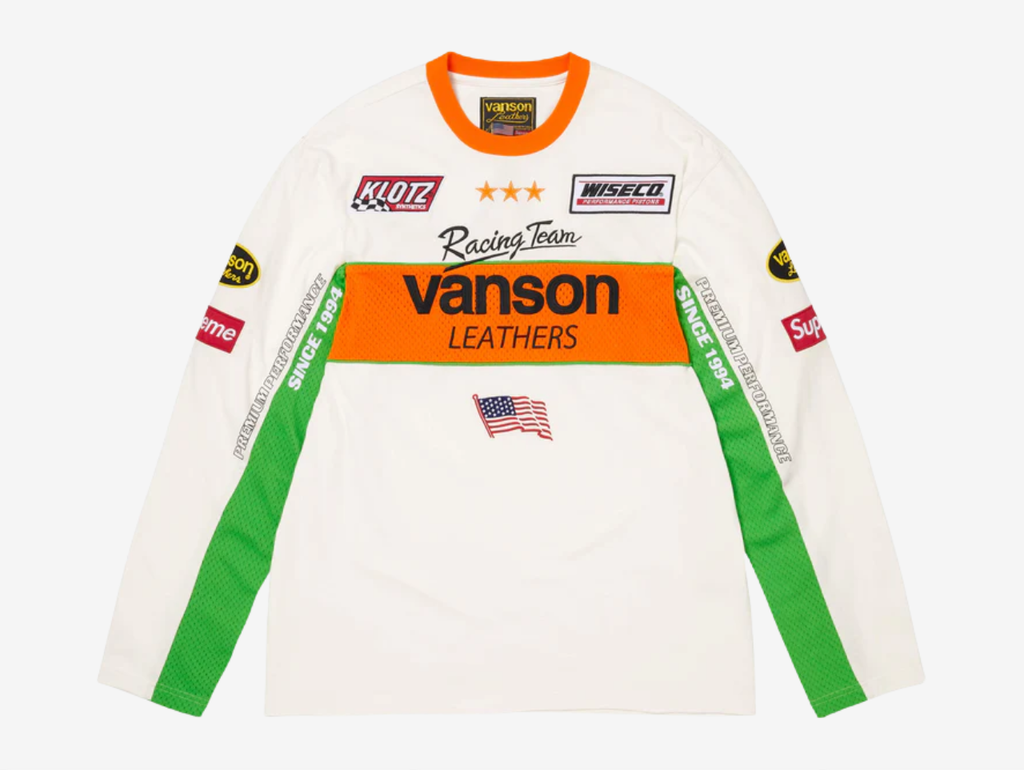 Supreme x Vanson Long Sleeve Top White