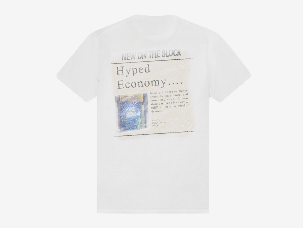 Hyped Economy Newspaper T-Shirt White